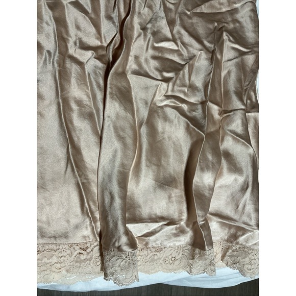 Vtg Y2K Victoria's Secret Embroidered Silk Slip Dress Nightgown Women M Nude - Picture 9 of 9